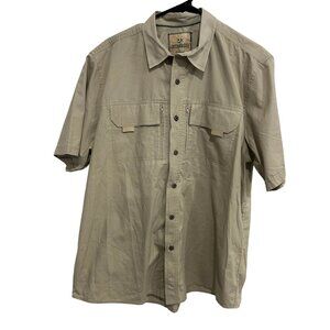 Outdoor Life Mens Beige Short-Sleeve Button-Up Shirt Size Large